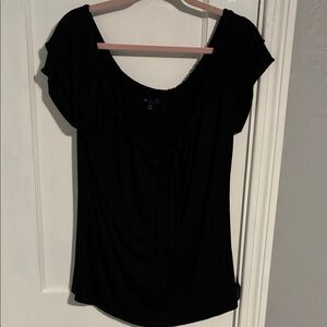GAP Black Short Sleeve Scoop Neck Tee